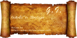 Gubán Ibolya névjegykártya
